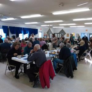 More than 100 people support the Coast Guard at an American Legion breakfast Jan. 27. JANE CARPENTER/Boothbay Register