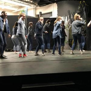 Seahawks in motion. Pictured from left dancing to Dolly Parton’s “9 to 5” are, front row: Glory Blethen, Faith Blethen, Kylie Brown, Maddy Barter, Jaelyn Crocker, Emilie Crocker; back row: Josey Smith, Chloe Arsenault, Emma Brewer, Alexis Davison and Maddy Faulkingham. KELLIE BIGOS/Boothbay Register