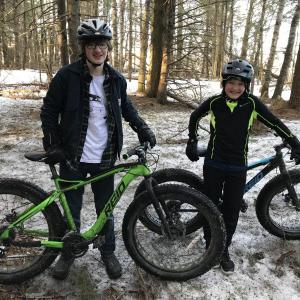 Fat tire biking at Hidden Valley Nature Center. Courtesy of Midcoast Conservancy