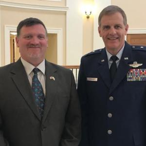 David A. Richmond, left, director of the Maine Bureau of Veterans’ Services, with Major General Douglas A. Farnham, The Adjutant General of the State of Maine. Courtesy photo