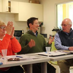PWA President Sandi Day, Attorney Rob Levin, and DRA President Joel Russ celebrate the moment of DRA-PWA unification. Courtesy photo