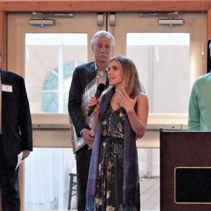 Anya and Dick Reid of the Thistle Inn accepting the Excellence in Entrepreneurship Award in 2018. Courtesy of Sara Moore