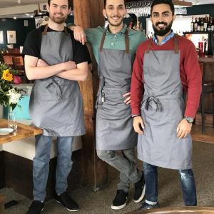 Alex Mackay, Ridvan Erman and Metehan Sahin present Taka. KELLIE BIGOS/Boothbay Register