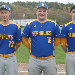 Graduating seniors Will LaBrecque, Wyatt Timberlake. and Brett Hollowell. ART MAYERS/Boothbay Register