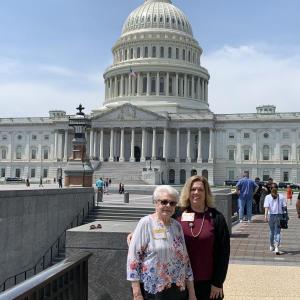 Sue Burge, left, with Lina Michaud, Maine Mother of the Year nominee, in Washington, D.C. Courtesy photo