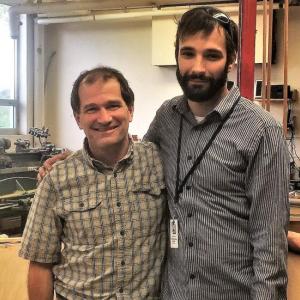 Chip Schwehm, left, with fellow Boothbay Region High School teacher Chris Liberti. File photo