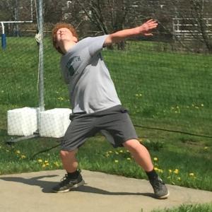 Boothbay Region Elementary School discus thrower Kayden Ames has the longest throw of any middle school athlete this spring. Courtesy photo