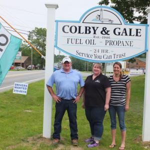 Colby & Gale General Manager Troy Sawyer, left, along with Kerri Lincoln and Megan Barton, right, are ready to serve customers in the new satellite office in Boothbay. BILL PEARSON/Boothbay Register