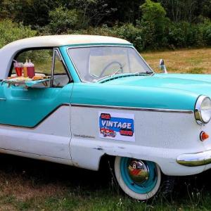 All dressed-up and ready for last year’s Olde Bristol Days Parade and Vintage Car Show, this 1959 Nash Metropolitan will join the festivities again this year on Saturday, Aug.10. Courtesy of Jeff Friedman
