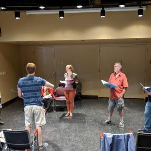 RIver Company’s cast of “Much Ado About Nothing” in rehearsal. Courtesy of River Company