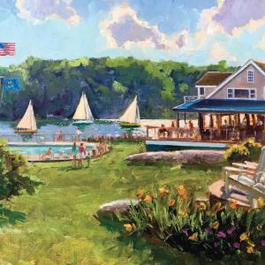 Linekin Bay Resort commissioned a painting for the centennial celebration by local artist Brad Betts of Down East Gallery in Edgecomb. Courtesy photo