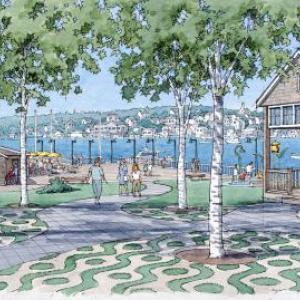 A perspective of the Eastside Waterfront Park by MRLD | Landscape Architecture.