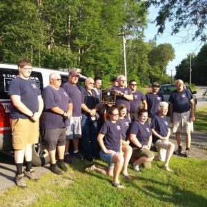 Edgecomb Fire Department members gather after receiving their SHAPE award from the Maine Department of Labor on Monday, July 29. JANE CARPENTER/Boothbay Register