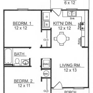A suggested design for a two bedroom house. Courtesy of the Boothbay Housing Committee