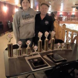 Nataleigh Blackman and Garry Blackman Sr. with their Downeast Country Music Association awards. Courtesy photo