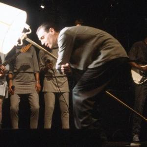David Byrne, front man for the Talking Heads, in a scene from “Stop Making Sense.” See it again on the big screen at the Lincoln Theater. Courtesy of Andrew Fenniman