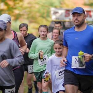 Hitting the trail at the start of the Race through the Woods at the Hidden Valley Nature Center in Jefferson in 2018. Courtesy photo