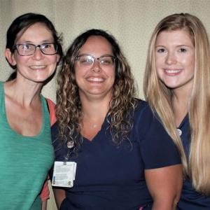 LincolnHealth obstetric nurses, from left, Anne Baron, RN, Amy Beckett, RN, and Cassidy Fielding, RN, became first responders in three different incidences this summer while away from work. Courtesy of LincolnHealth