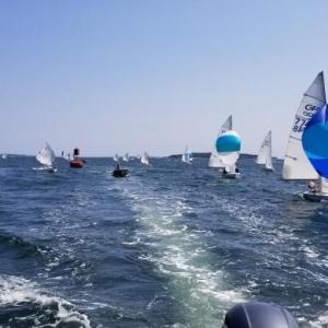 A scene from the 2019 Maine State Opti & C-420 Championship Regatta in Boothbay Harbor. Courtesy of the Boothbay Harbor Yacht Club