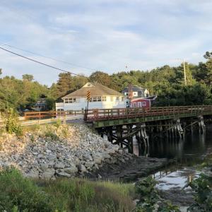 Evening light hits Thompsons Bridge. JENNY BENNETT/Boothbay Register