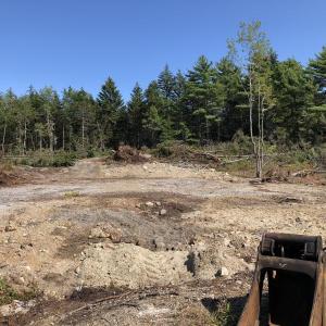 Land is cleared for the solar array at the Southport public works site off Cross Road. JENNY BENNETT/Boothbay Register