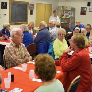 BRHC President Patty Seybold updates guests on progress. Bob Crink photo