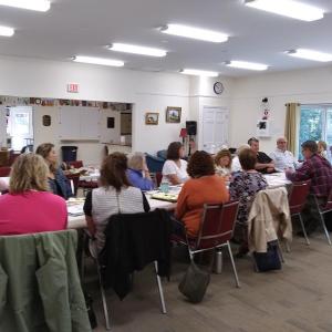 Representatives from organizations that help the elderly attend the Boothbay Region Elder Forum Sept. 10. JANE CARPENTER/Boothbay Register