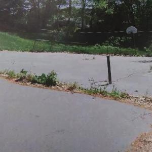 Tennis court on the grounds of the former Eddy School. Courtesy Town of Edgecomb
