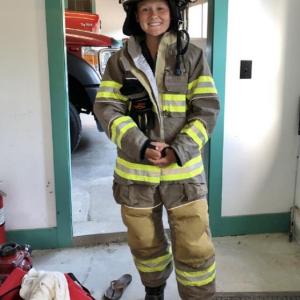 Madison Gaudette in the Southport Firehouse. JENNY BENNETT/Boothbay Register