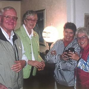 Having fun at the Dee and Howard Wright’s house in East Boothbay are BHYC members, from left, Tony and Mimi O’Neil, Maude Wright and Brenda Blake. Courtesy of Howard Wright.