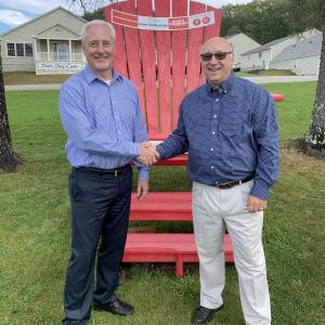 Allan Beck, left, president of Cornerstone, a Financial Services
Company, and Dana Dow, president of Dow Furniture. Courtesy photo