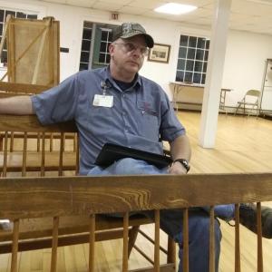 Edgecomb Fire Chief Roy Potter questions selectmen about enforcing the town’s fireworks ordinance. JANE CARPENTER/Boothbay Register