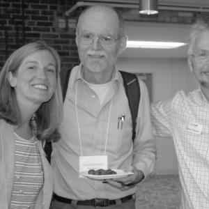 2018 Efficiency Maine Symposium after Rockland received the Trust's highest award for energy efficiency work. From left are Bridget Doxee, residential program manager for Efficiency Maine: Larry Pritchett, former chair of Rockland Energy Committee; and Dana Fischer, Mitsubishi Electric. Courtesy of Larry Pritchett