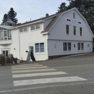 The new crosswalk between Brady's and Ports Pizzeria is one of several crosswalk concerns. JOSEPH CHARPENTIER/Boothbay Register