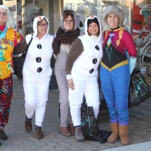 Groups turn out in their onesies and pajamas for the 31st Annual Early Bird Sale. STEVE EDWARDS/Boothbay Register
