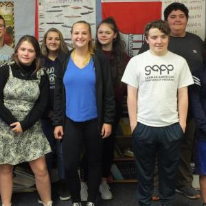 Eleven students and two chaperones will visit Germany from Feb. 23 to March 7. The high school’s GAPP club will visit Berlin and Hamburg on a 23-day tour. Pictured, front row, from left, Della Hahn, Emily Echols, Tim Norton and Gavin Carlson. Back row, from left, German teacher Ingrid Merrill, Hailey Wilson, Jesslyn Wilder, Jackson Holbrook and Paul Holbrook. Missing from photo is Mitchell Partner (Lincoln Academy) and Clarence Burnham. BILL PEARSON/Boothbay Register