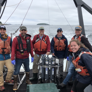Scientists and students from the Darling Marine Center and Bigelow Laboratory team up to conduct a research cruise for Maine eDNA. Photo courtesy of Jeremy Rich.