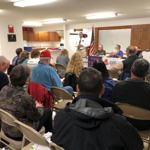 Dr. Jay Allen, candidate for U.S. House of Representatives, speaks at the Oct. 23 meeting of the Lincoln County Republican Committee. Courtesy photo