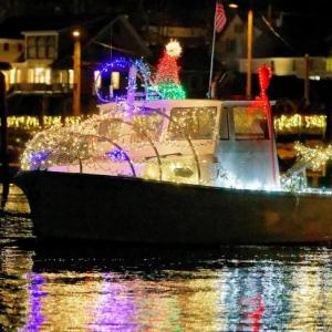 Lil Sistah, captained by Lawrence Durfee, won the 2019 Lighted Boat Parade contest. Larry Pritchett photo