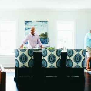 Topside Inn owners and cookbook authors Mark Osborn, left, and Buzz Makarewicz in their kitchen space, where the culinary magic happens. Courtesy photo