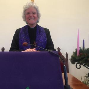 Edgecomb Community Church Pastor Kate Pinkham is leading a busy month of Christmas-related activities. BILL PEARSON/Boothbay Register