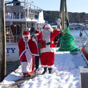 Santa and Mrs. Claus and their friends arrive for Harbor Lights. Bob Crink photo