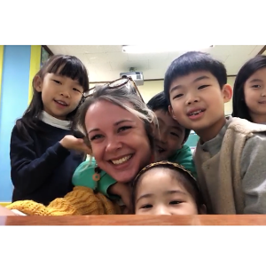 Alexandra Clarke and some of her students in South Korea. Courtesy of Alexandra Clarke