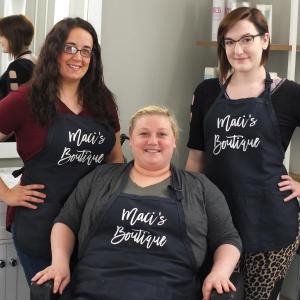 Maci's Hair and Nail Boutique at 66 Townsend Ave., Boothbay Harbor has three hairstylists on staff. Pictured from left are Kourtnee Langlois, owner Brittany Tilton, and Ashlee Frazer. BILL PEARSON/Boothbay Register