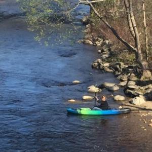 Kayakers enjoy the improved access at Head Tide downstream of the dam. Shri Verrill photo