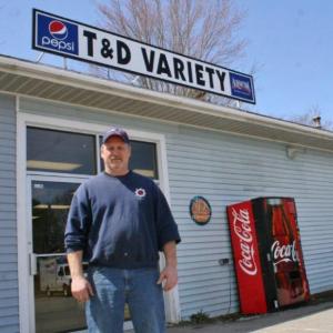 Tim Simmons when he and Deb Frenkel bought the former Dave’s Market and renamed it T&D Variety. File photo