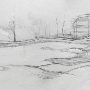 Southport resident Peter Bruun sketched the rocks at Hendricks Head Beach. It is one of the drawings included in a new website describing how local residents are coping with the COVID-19 pandemic. Courtesy photo