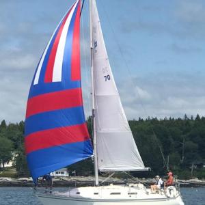 Zephyr showing her colors on a downward leg. Courtesy of Jon Dunsford