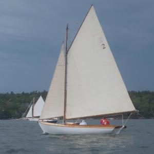 Nat and Eben Wilson's restored Herreshoff. Courtesy of Jon Dunsford