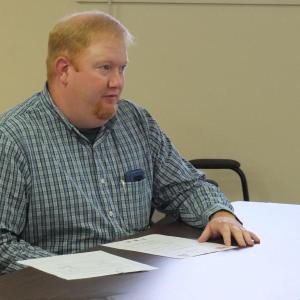 County EMA Director Casey Stevens updates commissioners Sept. 14 about an AM radio installation on Hunt Hill in Newcastle. BILL PEARSON/Boothbay Register